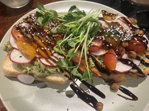 Avocado on sourdough bread   at Revelstoke Kitchen & Cafe in Toronto