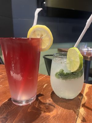 Hibiscus lemonade and mojito   at Revelstoke Kitchen & Cafe in Toronto