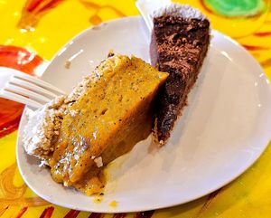 Lilikoi apricot raw pie and tiramisu cocoa at Hempy's Shake and Wake in Wailuku