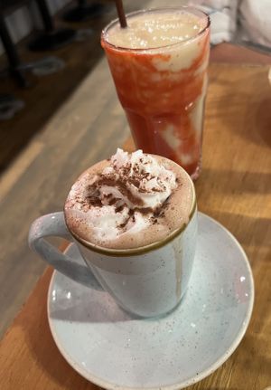 Classic Hot Chocolate and Strawberry Swirl  at Fresh on Crawford in Toronto