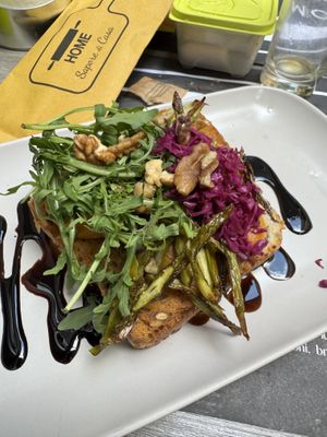 Toast with asparagus, red cabbage, sweet potato and rocket salad 🥪  at Home - Sapore di Casa in Trieste