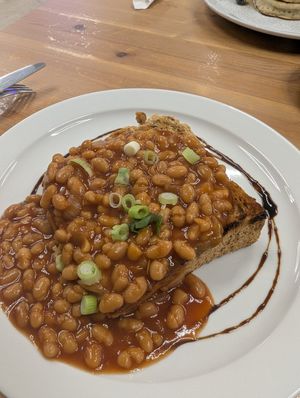 Smokey beans on toast at Clwb Coffi in Tonypandy