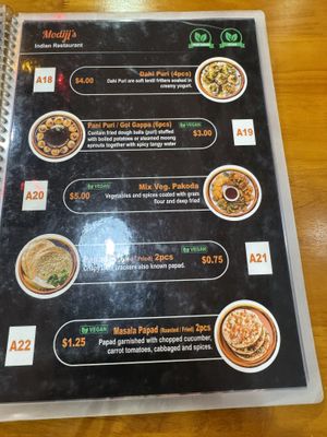 Menu  at MODIJI'S in Siem Reap