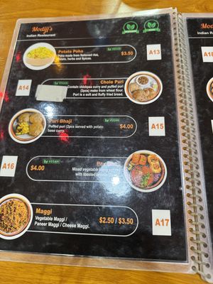 Menu   at MODIJI'S in Siem Reap