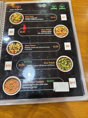 Menu  at MODIJI'S in Siem Reap