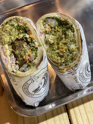 Falafel wrap loaded   at The Community Kitchen in Panama City