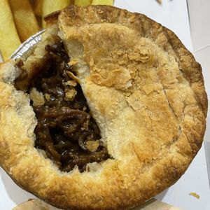 Vegan minced steak onion pie  at The Chippy in Kowloon