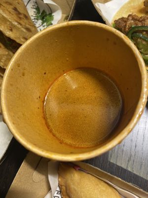 Small amount of consomé  #Veganuary at Club Mexicana - Spitalfields in East London