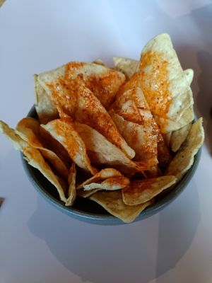 Tortillas with chipotle oil and chilli and lime salt at Club Mexicana - Spitalfields in East London