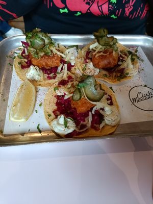 Tofish and chips taco at Club Mexicana - Spitalfields in East London