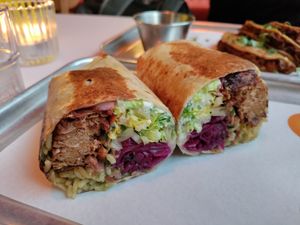 BBQ beef burrito at Club Mexicana - Spitalfields in East London
