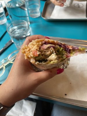 Buffalo chicken burritoo  at Club Mexicana - Spitalfields in East London