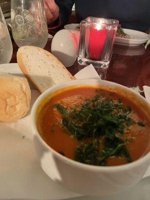Vegan soup of the day  at The Red Lion in Badlesmere