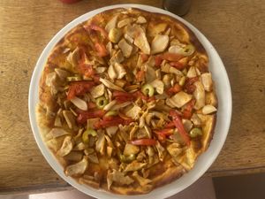 Mushroom Pizza without cheese  at Oonas Dive Club Hotel in Sharm El Sheikh