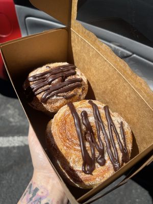 Chocolate mousse cruffins   at Houlden's Rise Above in Tucson
