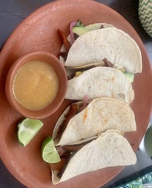 Vegan tacos   at La Verduzca Vegetropical in Oaxaca