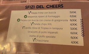 Menu con simboli Veg  at Cheers Birreria Gourmet in Turin
