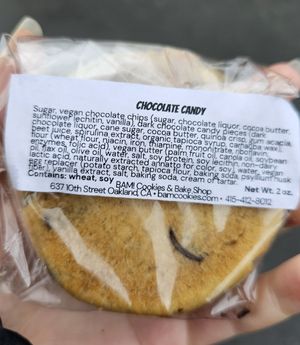 Ingredients at BAM! Cookies & Bake Shop in Fremont