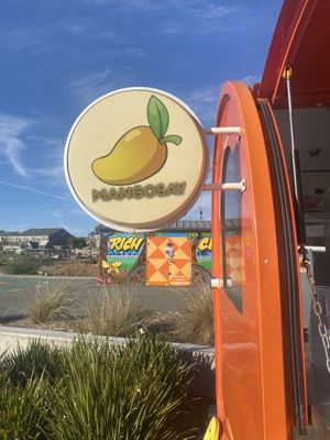 Mangosay Signage on Cart  at Mangosay in Oakland