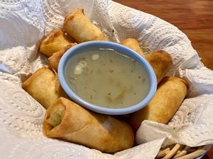 Jay (vegan) vegetable spring rolls at Sala Cafe - ศาลากาแฟ in Chiang Mai