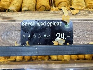 Pastry with spinach inside   at Backstube Tromsoe in Tromsoe