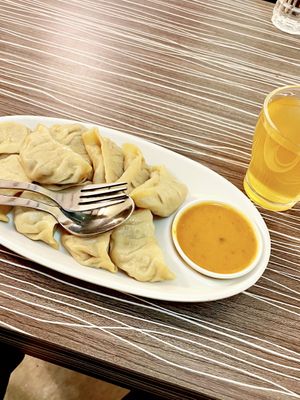 momo (non garlic or onion) and kombucha   at The White Lotus Cafe - Gairidhara in Kathmandu