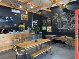 Funky interior   at Pink Duck Thai Kitchen in Durban