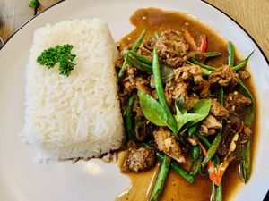 Vegan garlic pepper and chilli  at Pink Duck Thai Kitchen in Durban