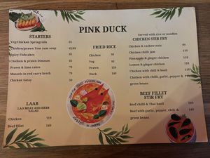 Menu; October 2025  at Pink Duck Thai Kitchen in Durban