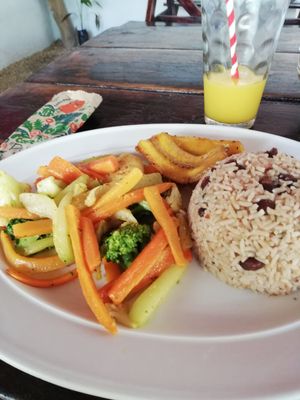 Gallo Pinto vegan at Soda Pura Vida in Santa Teresa