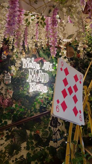 Decoration at Wonderland Café in Santiago