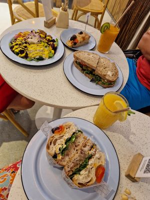 Mediterranean sandwich, mega sandwich and salad at Casa Nueza in Buenos Aires
