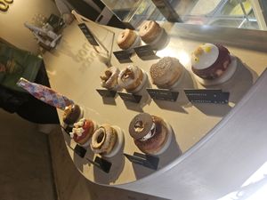 Donut choices at Scoop 'n Dough in Cascais