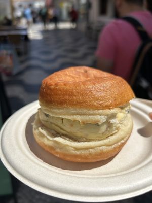 Passionfruit Macaron ice cream sandwich   at Scoop 'n Dough in Cascais