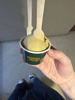 Pistachio ice cream!😍  at Scoop 'n Dough in Cascais