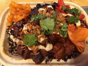 Korean BBQ bowl.  Tasty sauce, love the rice base! at Pow Pow - I St NW  in Washington