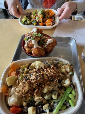 Cauliflower appetizer. Sweet potato and black bean bowl.  at Pow Pow - I St NW  in Washington