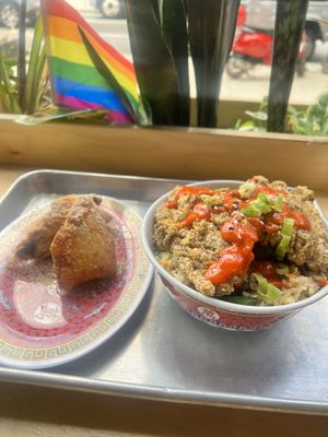 Fried rice and dessertt  at Pow Pow - I St NW  in Washington