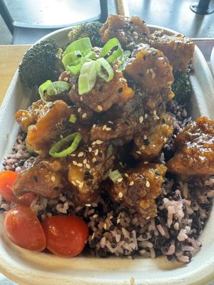 Lots of rice. Member of my party said this ‘meat’ is bad due to the extreme sweetness and salt    at Pow Pow - I St NW  in Washington