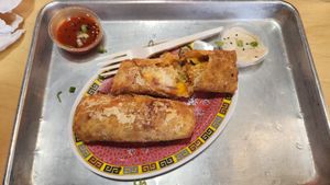 Buffalo chick'n egg rolls at Pow Pow - I St NW  in Washington