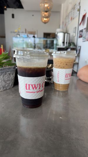 Cold Brew and Iced Oatmilk Vanilla Latte at IW Coffee & Chai Bar in Palm Desert