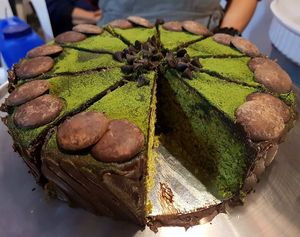 Vegan dark chocolate moringa cake 
+63995 460 1543 at Delicielo in Paranaque