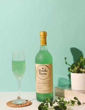 Blue Spirulina, Lemongrass, and Cold Pressed Ginger at Boochamama Craft Kombucha in Makati