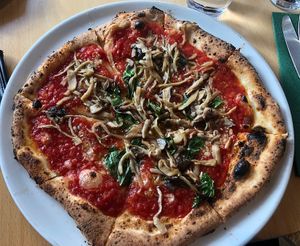 Pizza Marinara with Mushrooms (additional topping)   at La Terrazza in Hakone