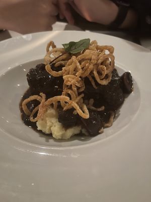 Eggplant short rib   at Crossroads Kitchen in Calabasas