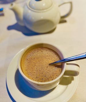 Delicious mocha latte  at Crossroads Kitchen in Calabasas