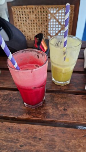 Beetroot & pineapple juice at Gourmestan in Panaji