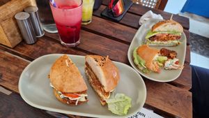Vegan & Veggie burgers at Gourmestan in Panaji