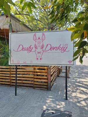 Sign by The Entrance. at Dusty Donkey Cafe in Maun