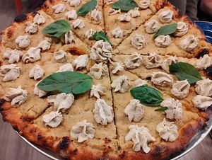 Punk Rock Girl w/extra Cashew Ricotta

Roasted Garlic, Olive Oil, Cashew Ricotta, Basil at Archetype Pizza in York